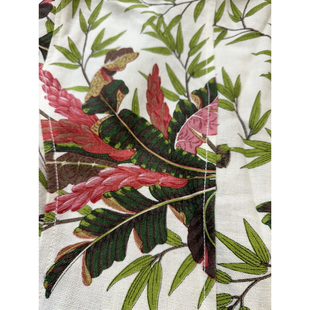 Vintage BoHo Tropical Pring Linen jacket Butterfly Bamboo Floral Size 10 Resort‎ - Picture 6 of 13